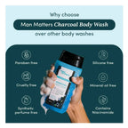 Man Matters Charcoal Body Wash With Menthol, 5% Niacinamide, Instant Cooling