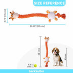 BarkButler Garry The Giraffe Soft Squeaky Plush Dog Toy - Orange