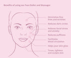Natural Vibes Rose Quartz Vibrating Face Massage Roller with Free Gold Beauty Elixir Oil