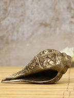 eCraftIndia Gold-Toned Handcrafted Auspicious Lord Ganesha Shankh Showpiece