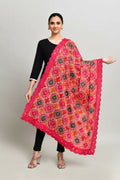 Joban Fashion Multi Color Cotton Embroidery Work Phulkari Dupatta