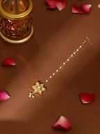 Ruby Raang Gold Flower Kundan Maang Tikka - Distacart