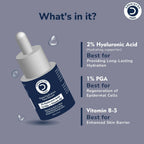 Dermistry Pure 2% Hyaluronic Acid 5% PGA Vit B5 Moisturiser Face Serum For Sensitive & Dry Skin
