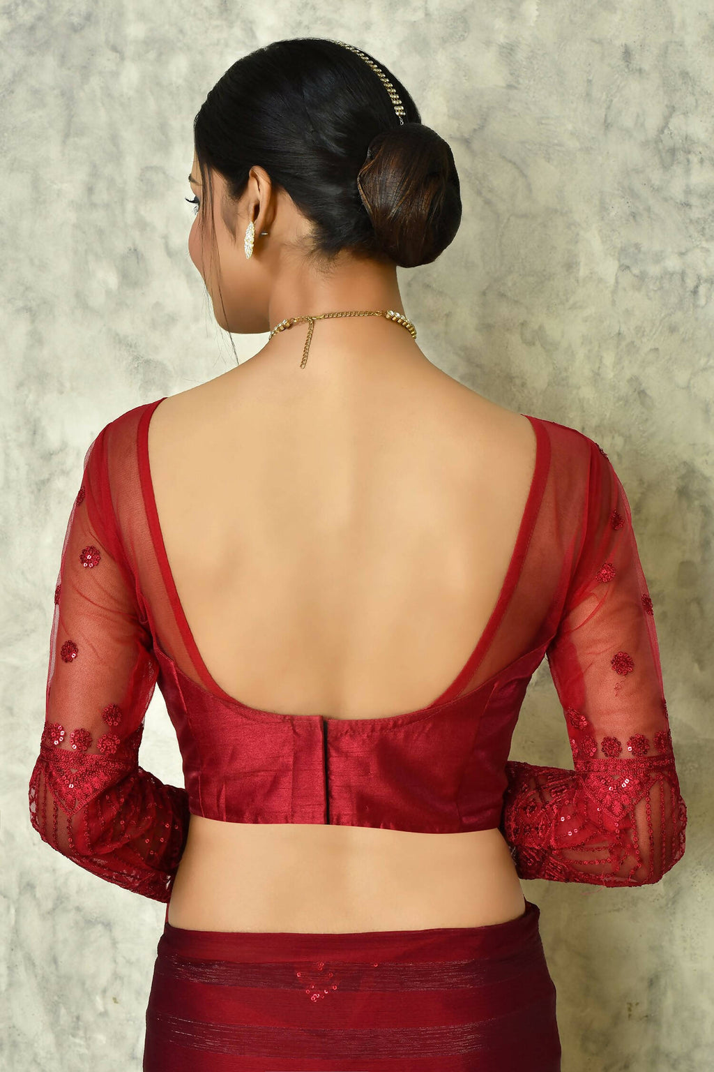 Maroon Silk Stripe Saree With Blouse Piece - Purvi