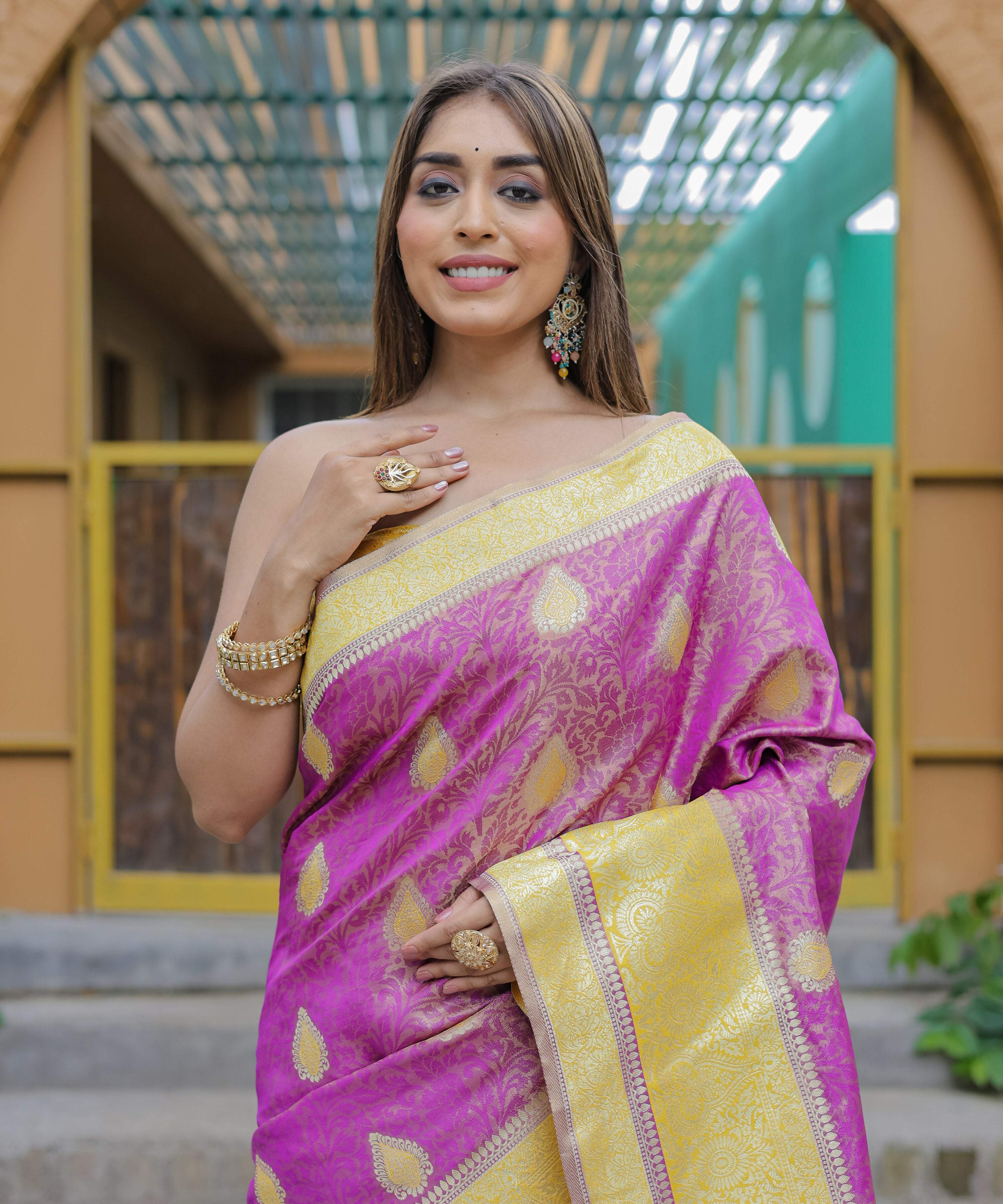 Vamsee Madhavi Purple Soft Silk Saree