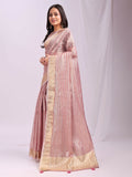 Shree Shyam Fashion Organza Pink Saree - Distacart