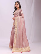 Shree Shyam Fashion Organza Pink Saree - Distacart