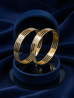 NVR Women Set of 2 Gold Plated CZ Stone Kada Bangle - Distacart