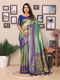 Aastha Fashion Green Tissue Silk Weaving Saree - Distacart