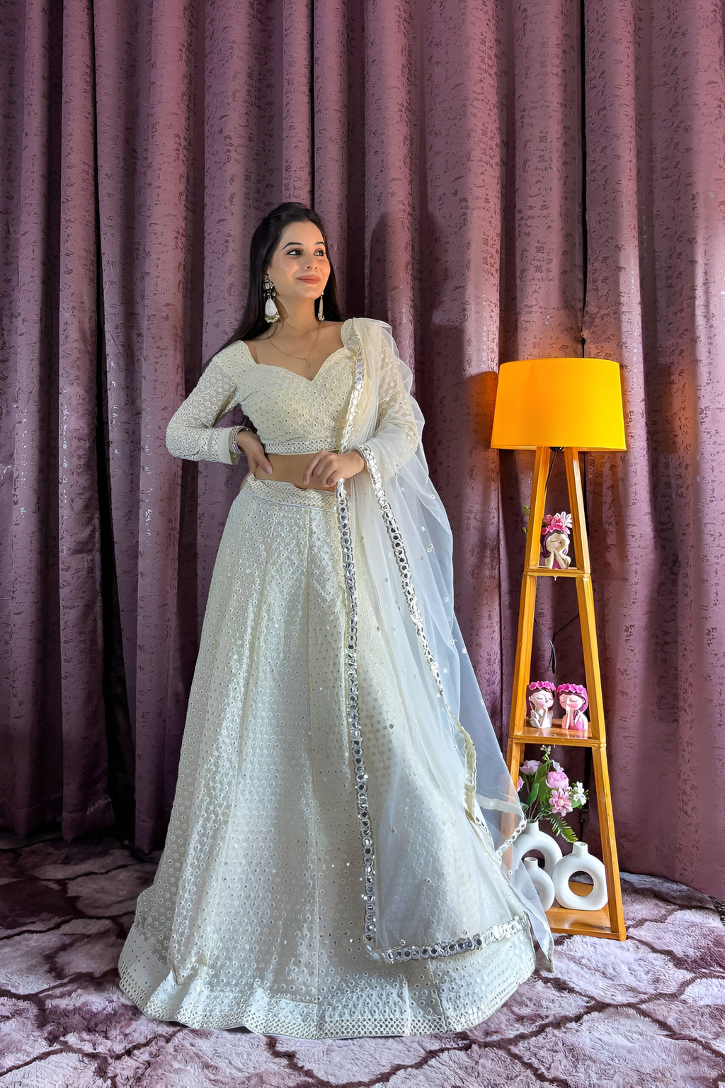 Lehenga Mart Designer Bollywood Style Wedding Wear Lehenga Choli - White
