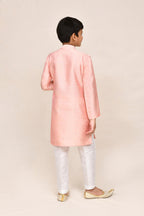 Joban Fashion Silk Peach Kurta With Straight Fit Pant