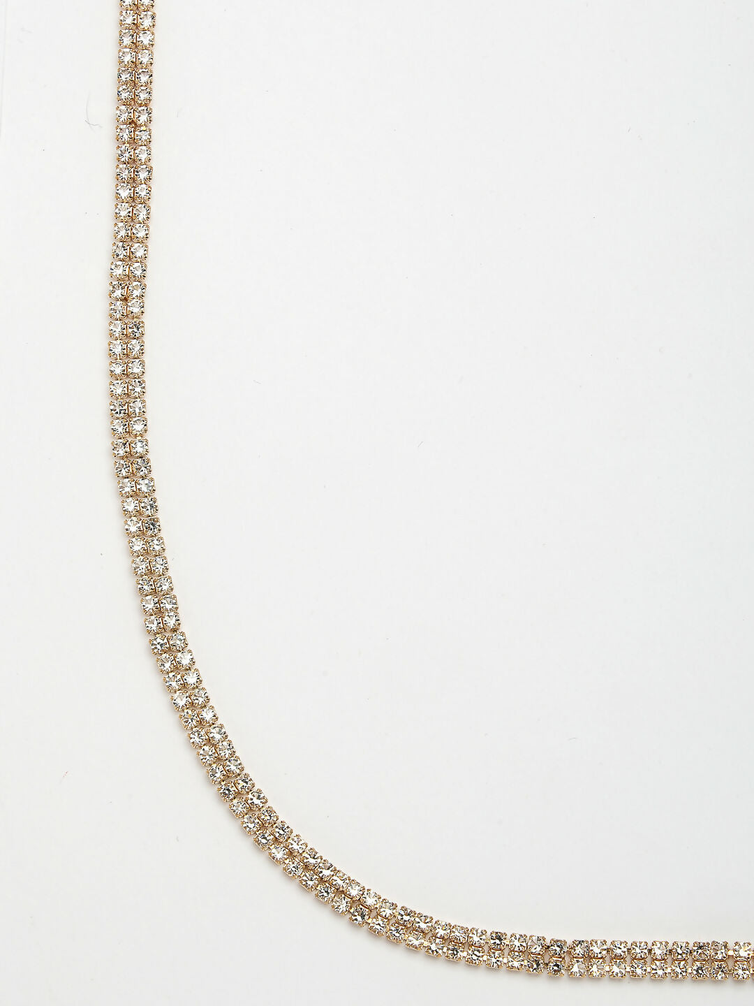 NVR Women's Gold-Polished AD-Studded Double Layered Kamarbandh Waist Chain