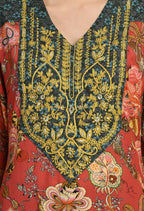 Joban Fashion Red Maslin Kurta Set