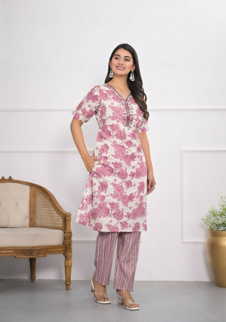 Festive Wear Ethnic Pink chanderi Stitched Suit - Anbazaar