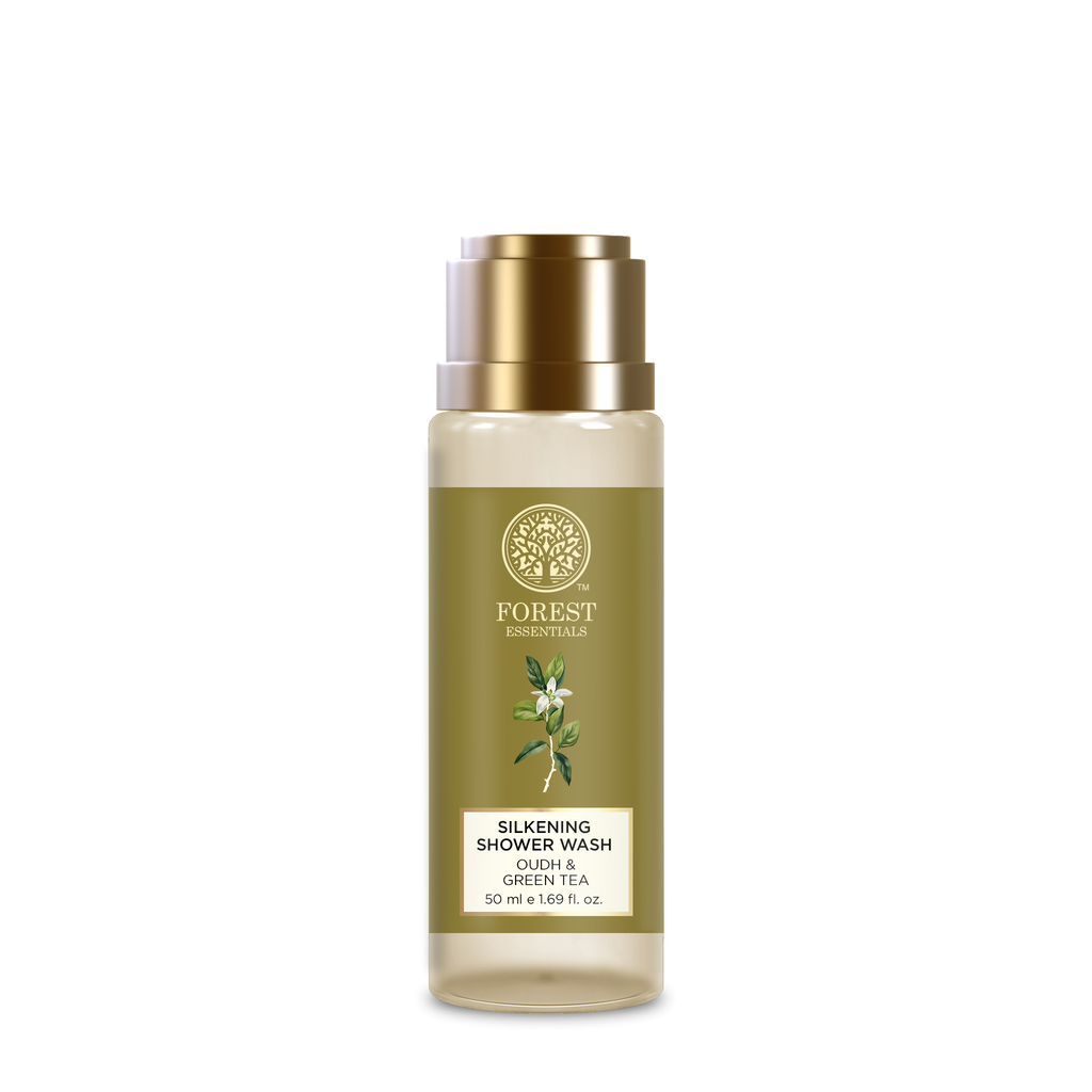 Forest Essentials Travel Size Silkening Shower Wash Oudh & Green Tea