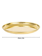 Spillbox Gold-Toned Brass Plain Thali Pooja Essential