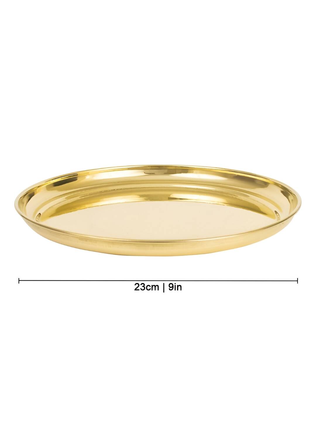 Spillbox Gold-Toned Brass Plain Thali Pooja Essential