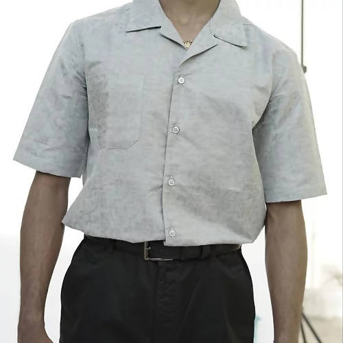 Diva Globe Grey Lapel Collar Shirt - Distacart