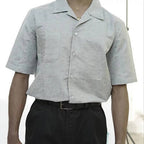 Diva Globe Grey Lapel Collar Shirt - Distacart