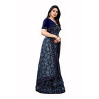 Blue Lycra Designer Saree