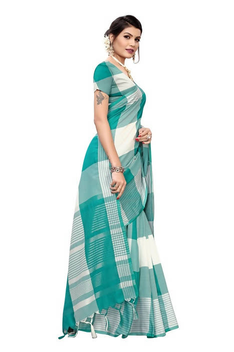 Vamika White Cotton Silk Weaving Sarees