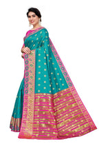 Vamika Cotton Rich Silk With Jacquard Weaving Rama Green Saree