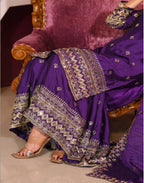 Lehenga Mart Designer Chinon Suit With Sequence Embroidered Work - Blue