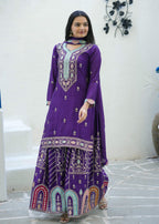 Lehenga Mart Designer Chinon Suit With Sequence Embroidered Work - Blue