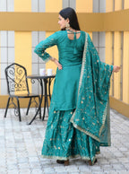 Lehenga Mart Designer Chinon Suit With Sequence Embroidered Work - Green