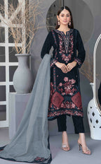 Anaita Navy Blue Velvet Suit with Embroidery Sequence Work - Distacart