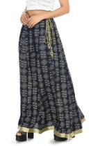 Mominos Fashion Moeza Cotton Navy Blue Printed Lehenga (Lancha)