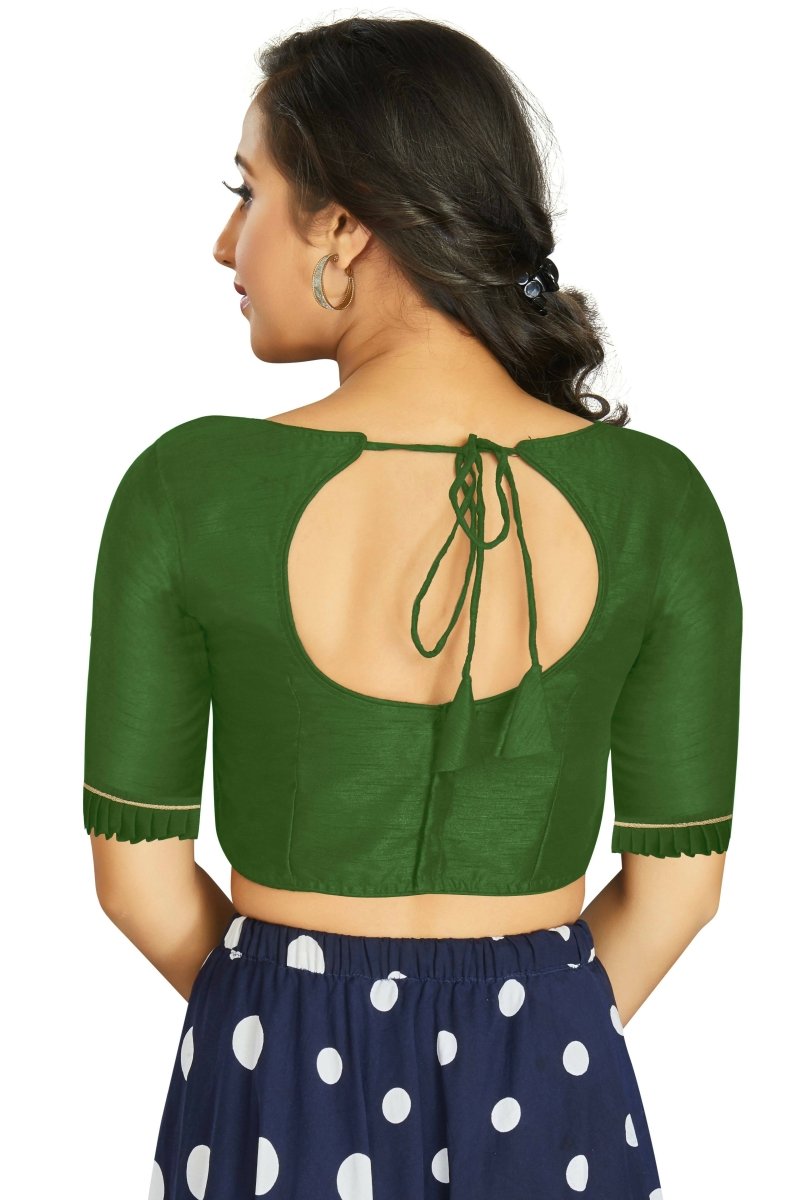 Aastha Fashion Women's Mehendi Art Silk Designer Party Wear Readymade Blouse