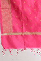 Mominos Fashion Moeza Women's Banarsi Silk Woven Design Pink Dupatta - Distacart