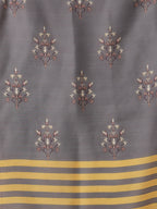 Myshka Mustard Viscose Printed 3/4 Sleeve Round Neck Kurta Pant Dupatta Set