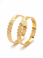 NVR Women Set of 2 Leaf Design Gold Plated Kada Bangle - Distacart