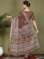 Shree Shyam Fashion Cotton Brown Saree - Distacart