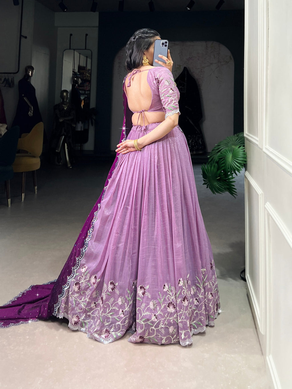 Lehenga Mart Designer Wedding Lehenga Choli For Women - Lavender