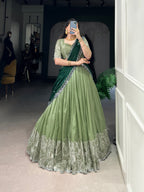 Lehenga Mart Designer Wedding Lehenga Choli For Women - Parrot Green