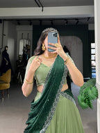 Lehenga Mart Designer Wedding Lehenga Choli For Women - Parrot Green