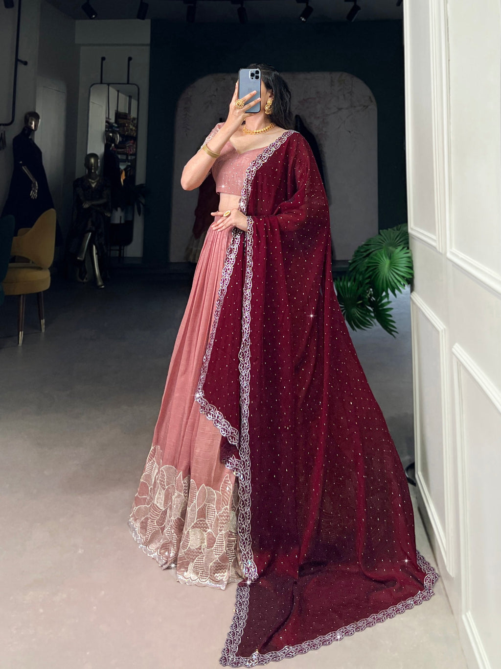 Lehenga Mart Designer Wedding Lehenga Choli For Women - Peach