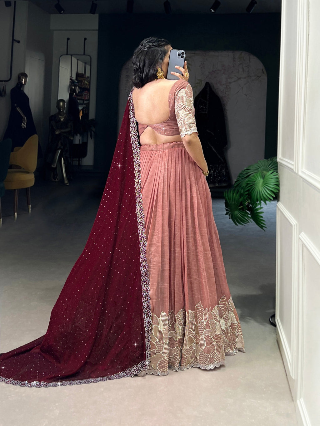 Lehenga Mart Designer Wedding Lehenga Choli For Women - Peach