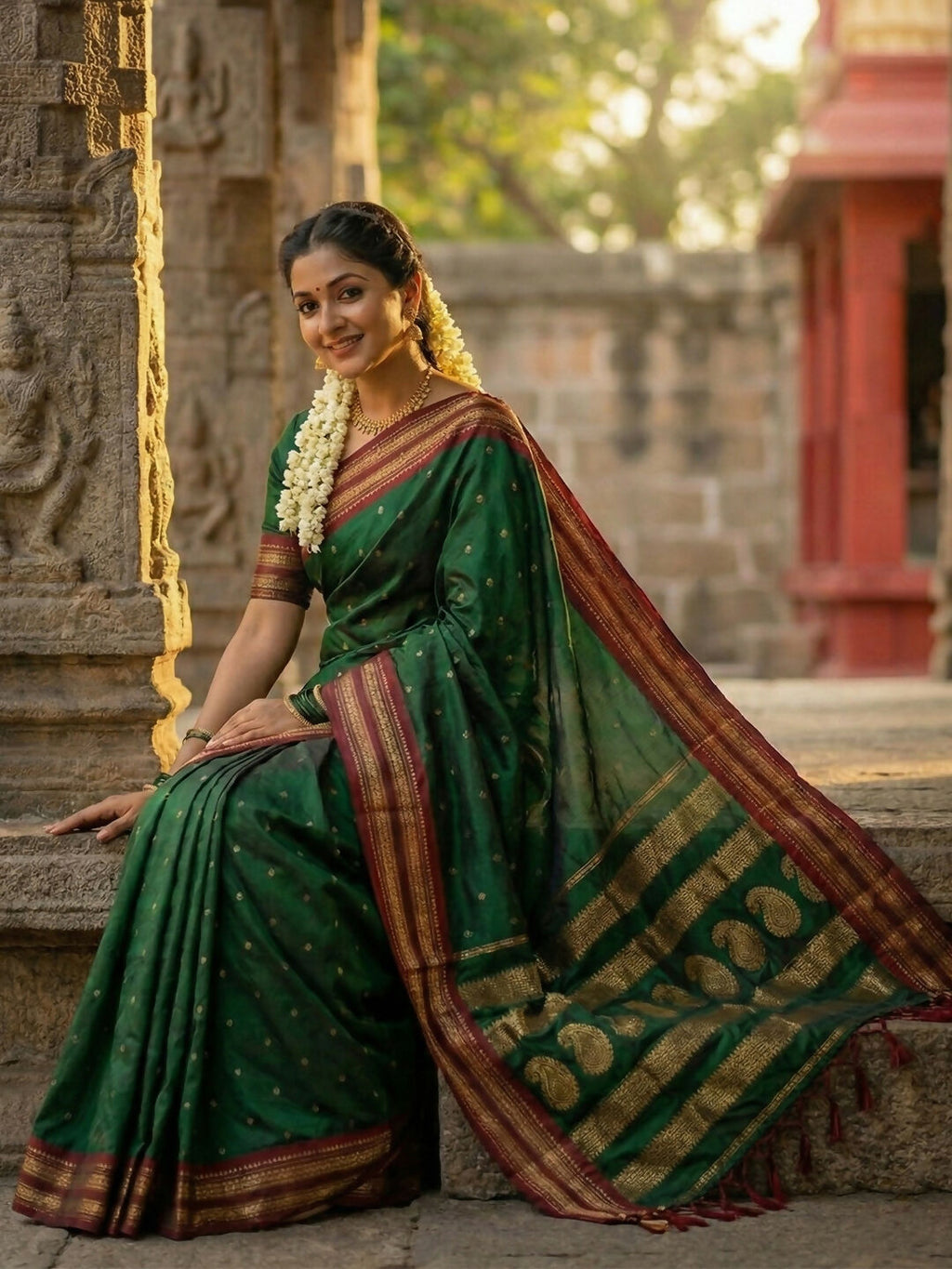 Shree Shyam Fashion Green Cotton Saree - Distacart