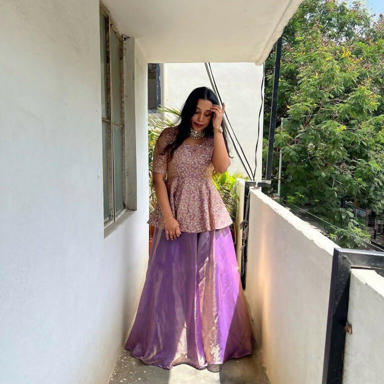 Teeya Creation Purple Color Crunchy Silk Embroidery Work Festiwal Wear Salwar Suit - Distacart