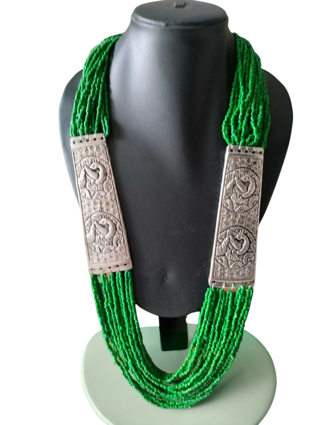 Inhanns Saree Shobha Statement Necklace - Green Onesize Necklace