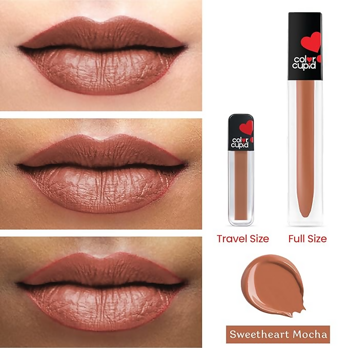 Color Cupid Matte Intense Color 18-Hour Stay Liquid Lipstick - Sweetheart Mocha - Distacart
