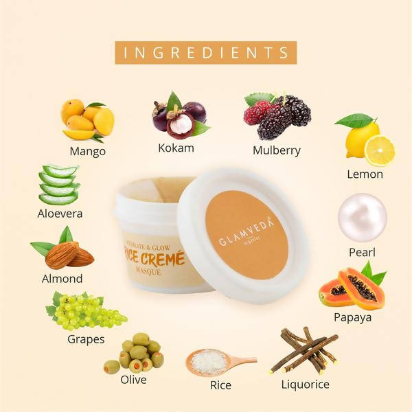 Glamveda Hydrate & Glow Rice Creme' Masque