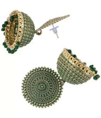 Mominos Fashion Joharkamal Gold-Plated Meenakari Jhumkas For Women & Girls (Green) - Distacart