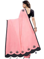 Vamika Designer Peach Georgette Saree (TSUNAMI PEACH )