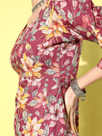 Yufta Floral Cotton Midi Dress - Distacart