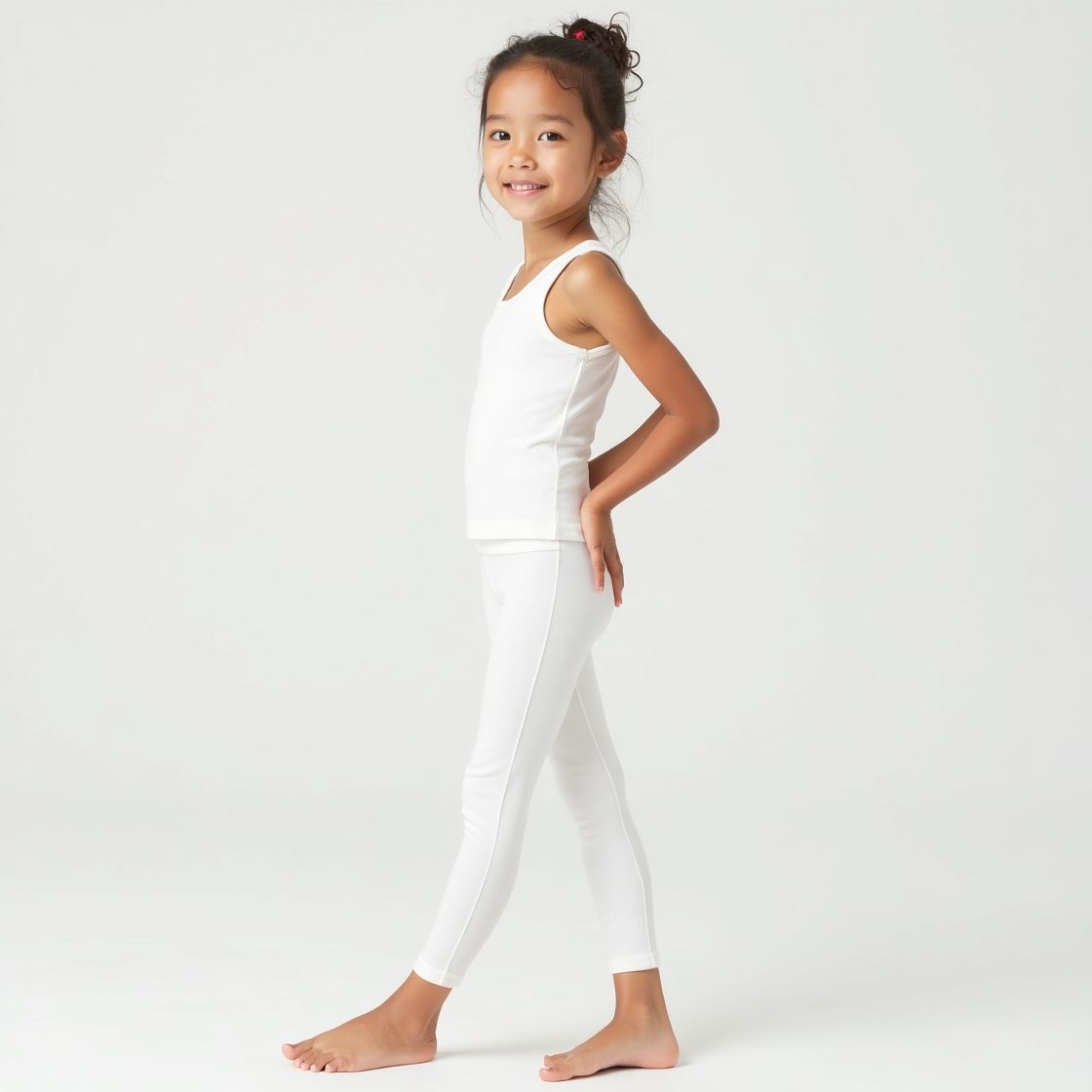 Chilins Lycra White Cotton Legging for Girls